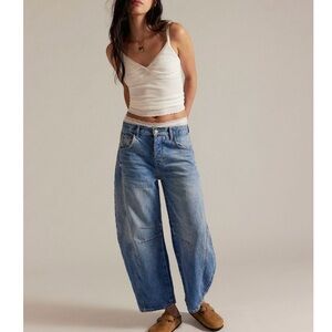 Free People / We The Free Good Luck Mid-Rise Barrel Jeans